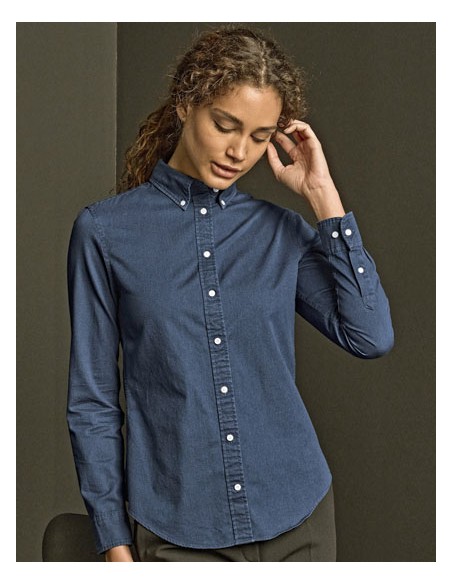 TEE-4003-Womens Casual Twill Shirt 2